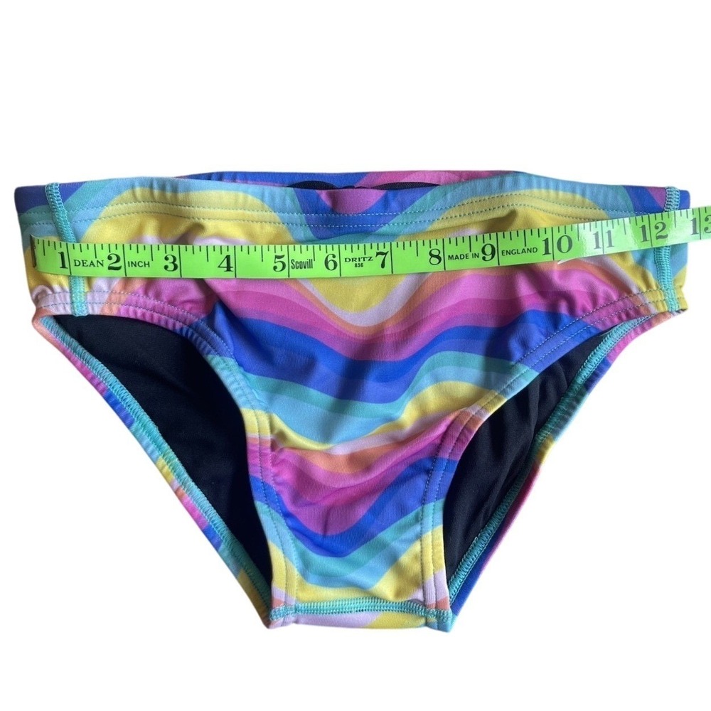 Speedo Mens Sz 30 Vibe Rainbow Wave Swim Brief Trunks Eco Endurance Recycled NWT - Picture 7 of 9